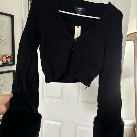 NWT Maeve anthropology fuzzy cuff micro cardigan - Picture 6 of 8